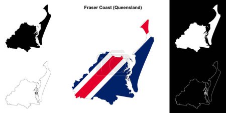 Fraser Coast (Queensland) outline map set