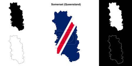Somerset (Queensland) outline map set