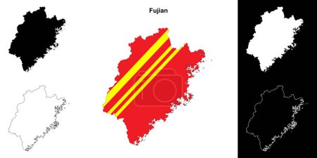 Umrisse einer Karte in der Provinz Fujian