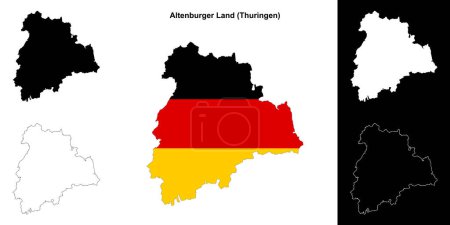 Illustration for Altenburger Land (Thuringen) blank outline map set - Royalty Free Image
