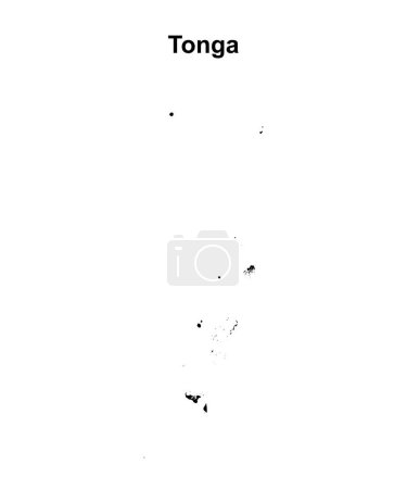 Tonga blank outline map design