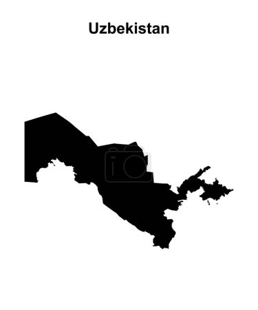 Usbekistan leere Umrisse der Landkarte