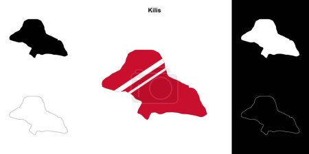 Kilis province outline map set