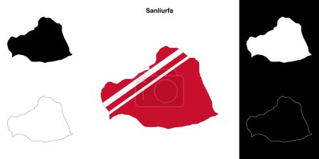 Sanliurfa province outline map set