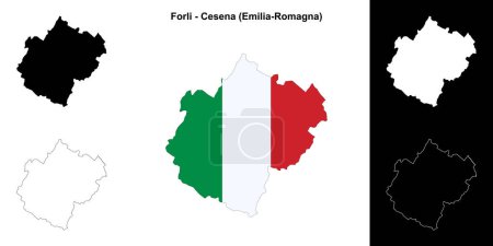 Illustration for Forli - Cesena province outline map set - Royalty Free Image