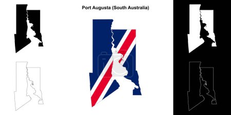 Port Augusta (South Australia) outline map set