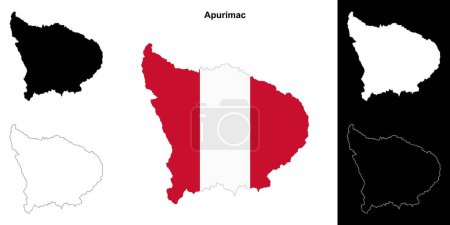 Apurimac region outline map set
