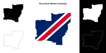 Bruce Rock (Western Australia) outline map set