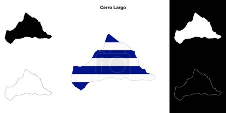 Cerro Largo department outline map set