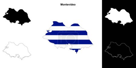 Montevideo department outline map set