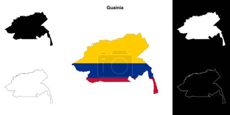 Guainia department outline map set
