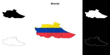 Miranda state outline map set