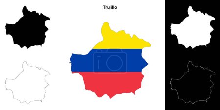 Trujillo state outline map set