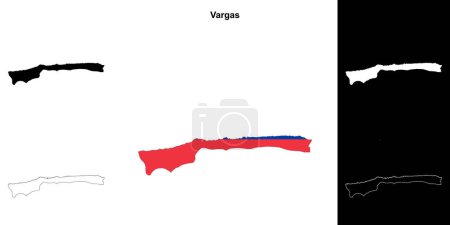 Vargas state outline map set