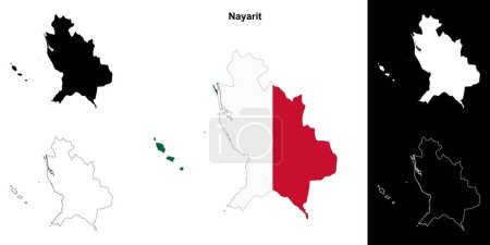 Umrisskarte des Staates Nayarit