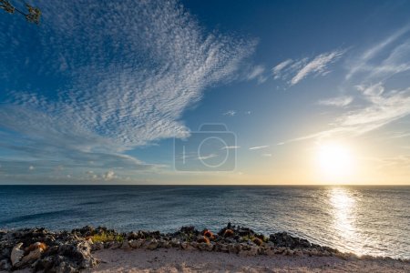 Photo for Beautiful view on the seashore in summer. the sea is coming from the beach. - Royalty Free Image