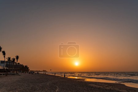 Photo for Beach sunset at Kota  in The Gambia , Africa - Royalty Free Image