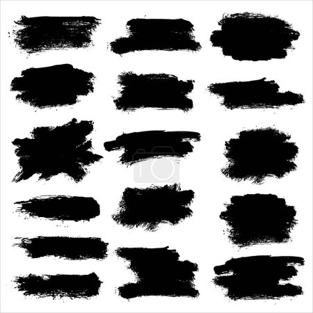 Illustration for Vector grunge brush strock, black paint stripe Text boxes for banner. - Royalty Free Image