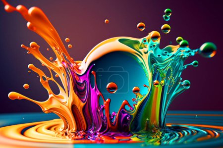 Foto de Fondos de pantalla coloridos abstractos. Un fondo colorido con spray de líquido. Una oleada de agua - Imagen libre de derechos