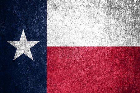 Photo for Close-up of the grunge Texas state flag. Dirty Texas state flag on a metal surface. - Royalty Free Image