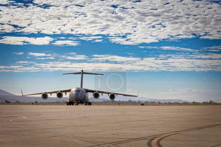Photo for A US Air Force C-17 Globemaster sits on the Tarmac during the 2022 Miramar Airshow in San Diego, California. - Royalty Free Image