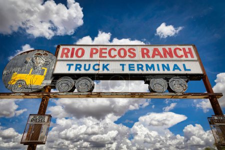 Photo for The abandoned Rio Pecos Ranch Truck Terminal on historic Route 66 in Santa Rosa, New Mexico. - Royalty Free Image
