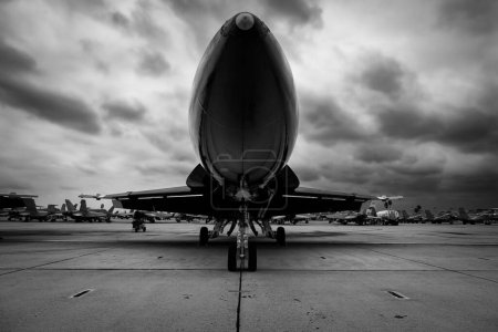 Photo for A US Navy Blue Angel sits on the tarmac before America's Airshow 2023 in Miramar, California. - Royalty Free Image