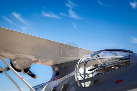 Téléchargez les photos : La fenêtre à bulles latérales d'un hydravion PBY Catalina, l'un des hydravions les plus utilisés de la Seconde Guerre mondiale, au salon aéronautique américain 2023 à Miramar, Californie. - en image libre de droit