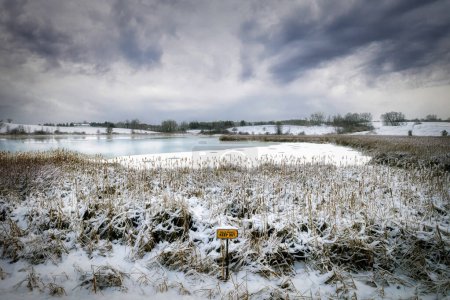 Photo for Schisel Lake, after fresh snowfall, near Manitowoc, Wisconsin. - Royalty Free Image