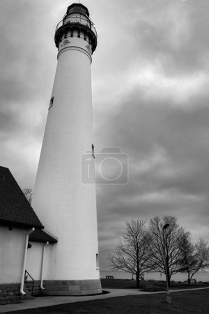 Photo for The Windpoint Lighthouse, built in 1880, at Racine, Wisconsin. - Royalty Free Image