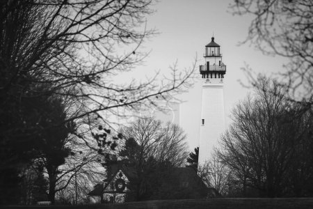 The Windpoint Lighthouse, built in 1880, at Racine, Wisconsin.