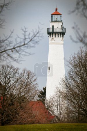 Der Windpoint Leuchtturm, erbaut 1880, in Racine, Wisconsin.