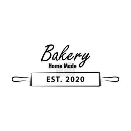 Illustration for Rolling pin symbol. Bakery logo design. Bakery sign vector. - Royalty Free Image