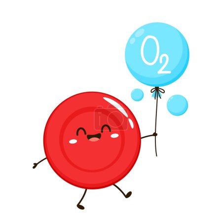 Diseño de caracteres de glóbulos rojos. Vector de glóbulos rojos. espacio libre para el texto. Símbolo de agua vector. Modelos de moléculas de oxígeno O2 fórmulas azules y químicas.