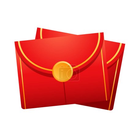 Ilustración de Chinese reward. Red paper pack. Envelope vector. Happy Chinese new year. - Imagen libre de derechos