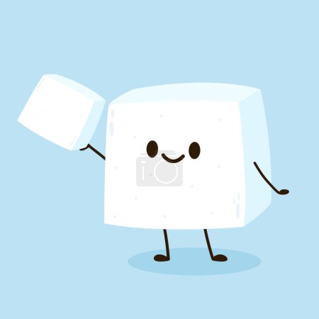 Sugar bar for Cafe concept vector illustration. Sugar cube stack. Sugar cube cartoon vector.