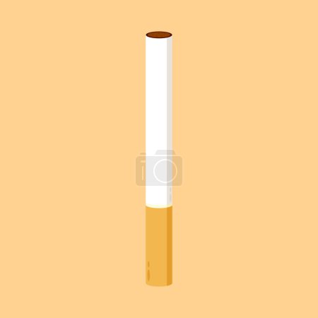 Illustration for Cigarette Vector -Cartoon Cigarette Illustration Isolated on cream Background. - Royalty Free Image