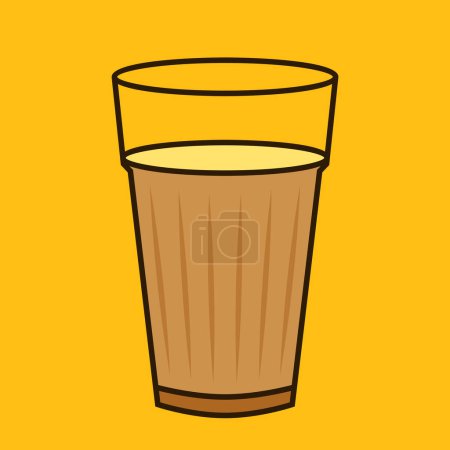 Illustration for Indian hot drink vector. Indian chai icon. Chai is Indian drink. - Royalty Free Image