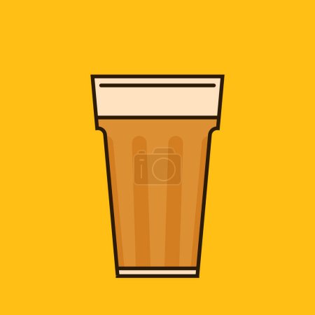Illustration for Indian hot drink vector. Indian chai icon. Chai is Indian drink. - Royalty Free Image