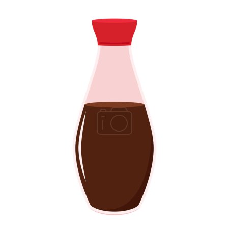 Ilustración de Botella de salsa de soja aislado sobre fondo blanco
. - Imagen libre de derechos