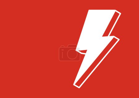Téléchargez les illustrations : Thunder on red background. Thunder flash. thunder symbol. - en licence libre de droit