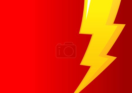 Téléchargez les illustrations : Thunder on red background. Thunder flash. thunder symbol. - en licence libre de droit