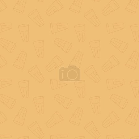 Illustration for Chai tea pattern background. Indian hot drink vector. Indian chai icon. Chai is Indian drink. Indian Kerala roadside. Kerala tea shop line drawing. Kerala Old. - Royalty Free Image