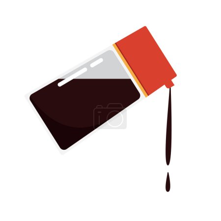 Soy sauce isolated vector. Soy sauce icon. Asian seasoning. Soy sauce on white background.