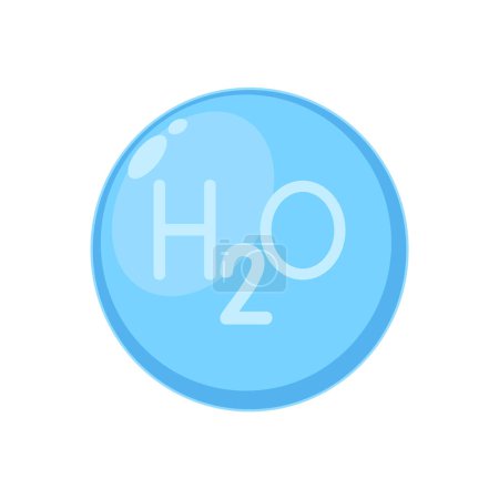 Agua H2O Vector aislado. Para la decoración de cosméticos de oxígeno. Ecología y bioquímica. sobre fondo blanco.