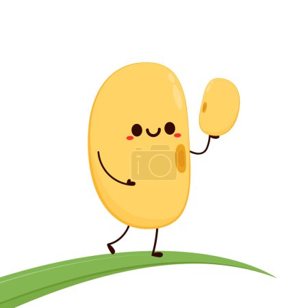 Illustration for Soybean vector. Soybean character design. - Royalty Free Image