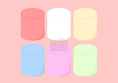 Set of marshmallows - pastel colored. Marshmallow cartoon vector. Marshmallow logo design.