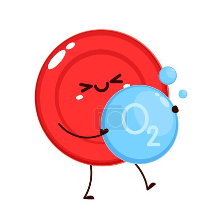 Diseño de caracteres de glóbulos rojos. Vector de glóbulos rojos. espacio libre para el texto. Símbolo de agua vector. Modelos de moléculas de oxígeno O2 fórmulas azules y químicas.