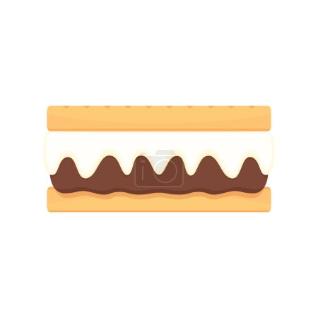 Téléchargez les illustrations : Des barres chocolatées et des biscuits graham. S'more biscuit graham, chocolat et guimauve. - en licence libre de droit