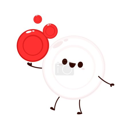 Diseño de caracteres de glóbulos rojos y blancos.